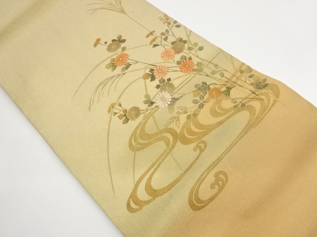 JAPANESE NAGOYA OBI / EMBROIDERY / KINSAI / KIN-TOSHI / SPIRAL